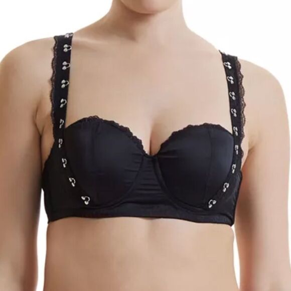 Hanky Panky x Prabal Gurung Hook & Eye Underwire Balconette Bra Black 36C Nwt - Picture 2 of 8